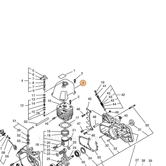 ECHO part 10151416432 — IPL diagram snippet (6x zoom, amber highlight)
