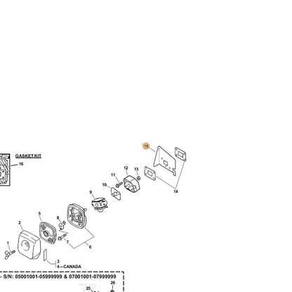 ECHO part 10151420560 — IPL diagram snippet (6x zoom, amber highlight)