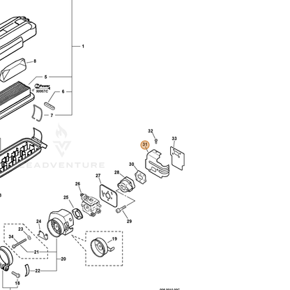 ECHO part 10151421260 — IPL diagram snippet (6x zoom, amber highlight)