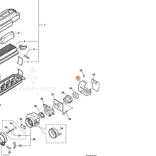 ECHO part 10151421260 — IPL diagram snippet (6x zoom, amber highlight)