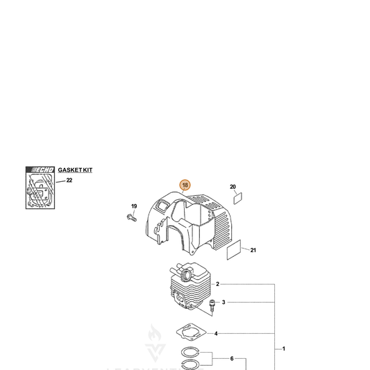 ECHO part 10151421360 — IPL diagram snippet (6x zoom, amber highlight)