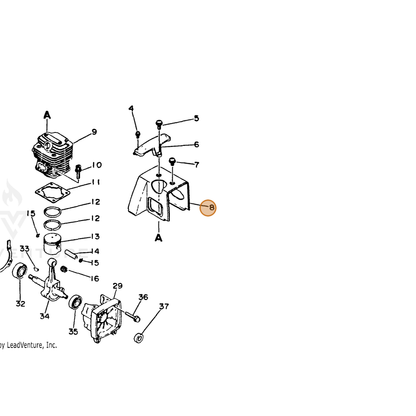ECHO part 10151441030 — IPL diagram snippet (6x zoom, amber highlight)