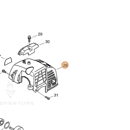 ECHO part 10151444531 — IPL diagram snippet (6x zoom, amber highlight)