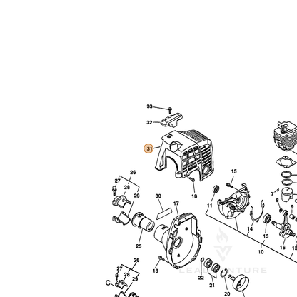 ECHO part 10151448731 — IPL diagram snippet (6x zoom, amber highlight)