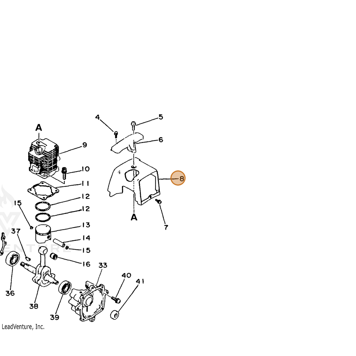 ECHO part 10151449330 — IPL diagram snippet (6x zoom, amber highlight)