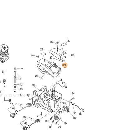 ECHO part 10151460933 — IPL diagram snippet (6x zoom, amber highlight)