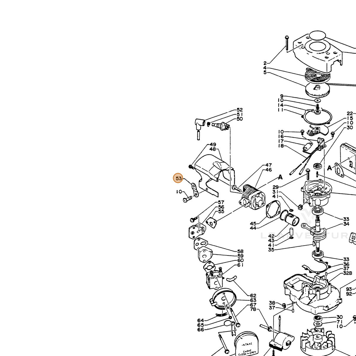 ECHO part 10151801360 — IPL diagram snippet (6x zoom, amber highlight)