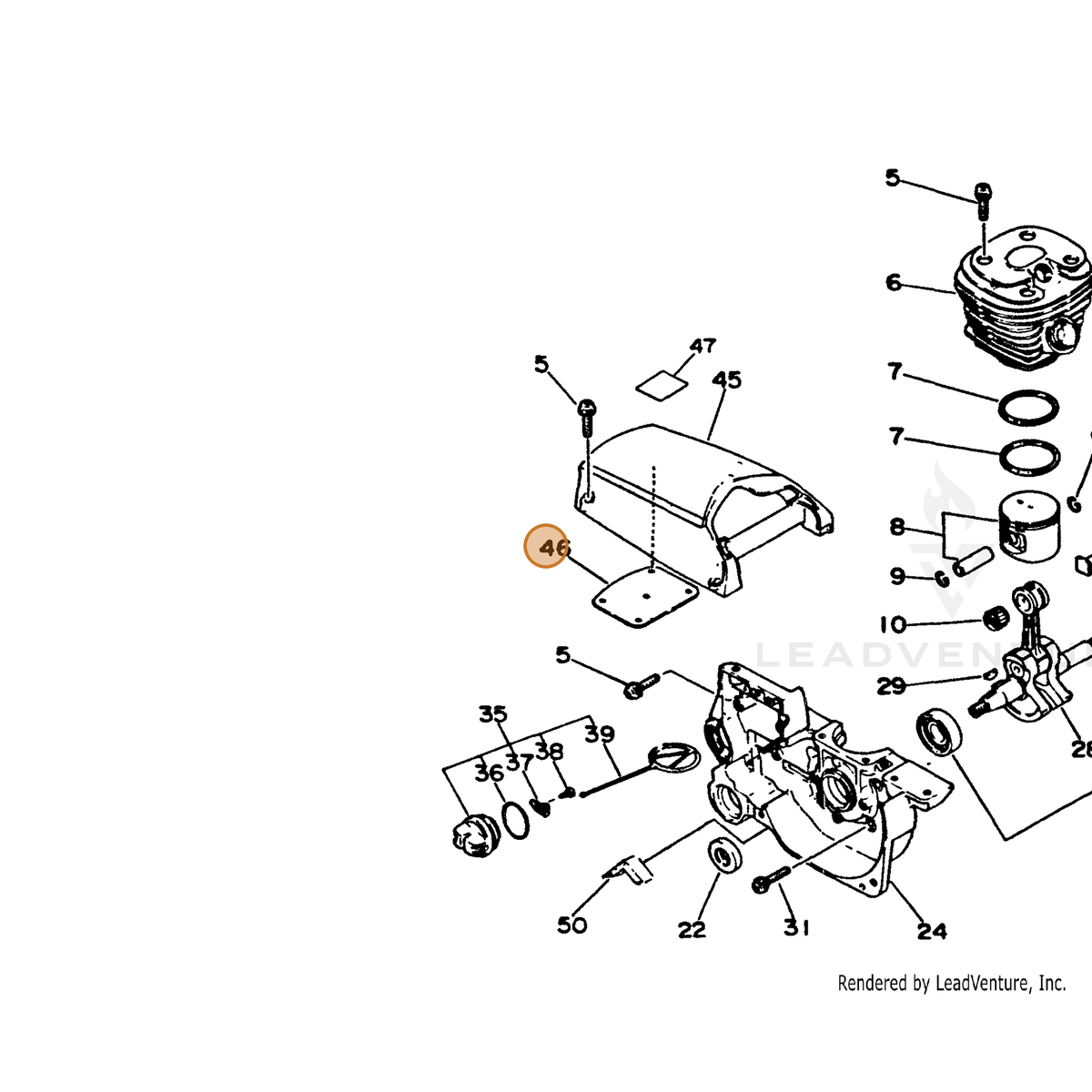 ECHO part 10152019830 — IPL diagram snippet (6x zoom, amber highlight)