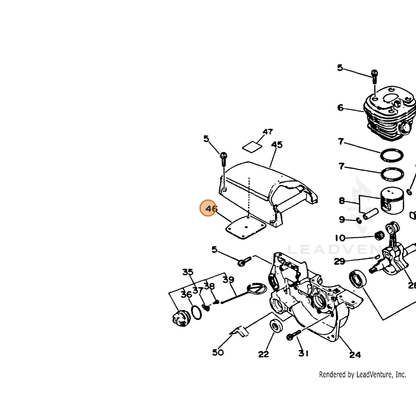 ECHO part 10152019830 — IPL diagram snippet (6x zoom, amber highlight)