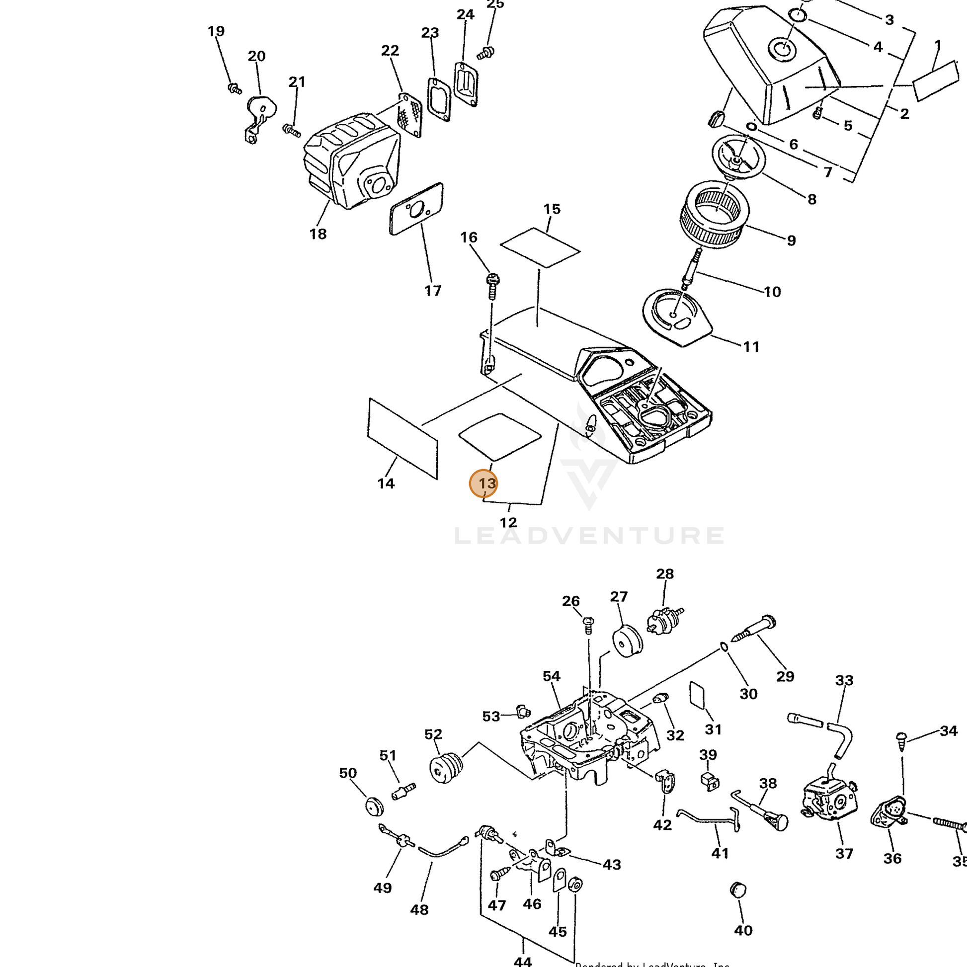 ECHO part 10152033330 — IPL diagram snippet (6x zoom, amber highlight)