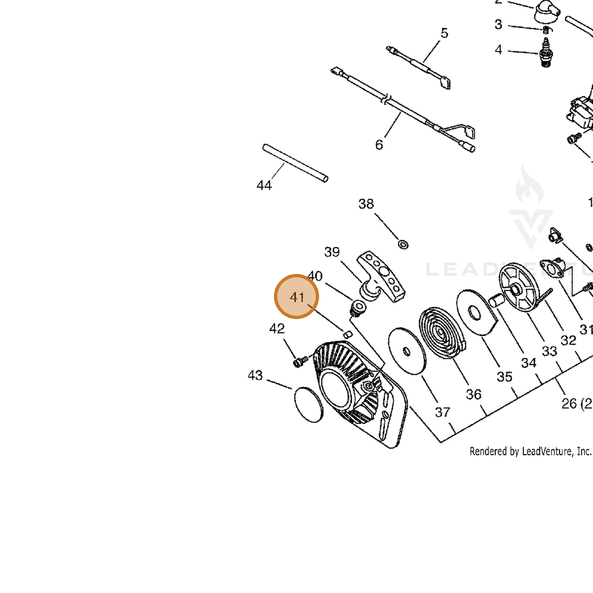 ECHO part 10152216430 — IPL diagram snippet (6x zoom, amber highlight)