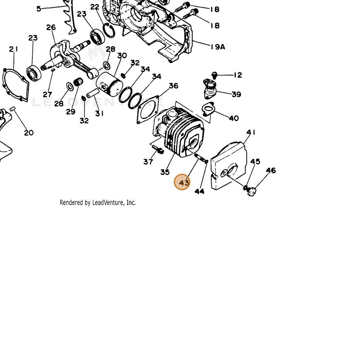 ECHO part 10152514330 — IPL diagram snippet (6x zoom, amber highlight)