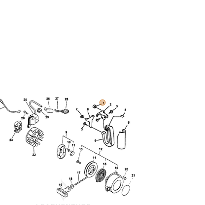 ECHO part 10153109460 — IPL diagram snippet (6x zoom, amber highlight)