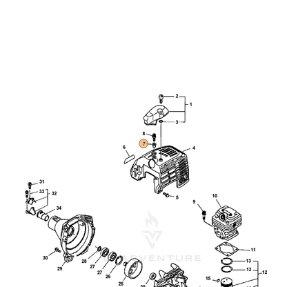 ECHO part 10153155230 — IPL diagram snippet (6x zoom, amber highlight)