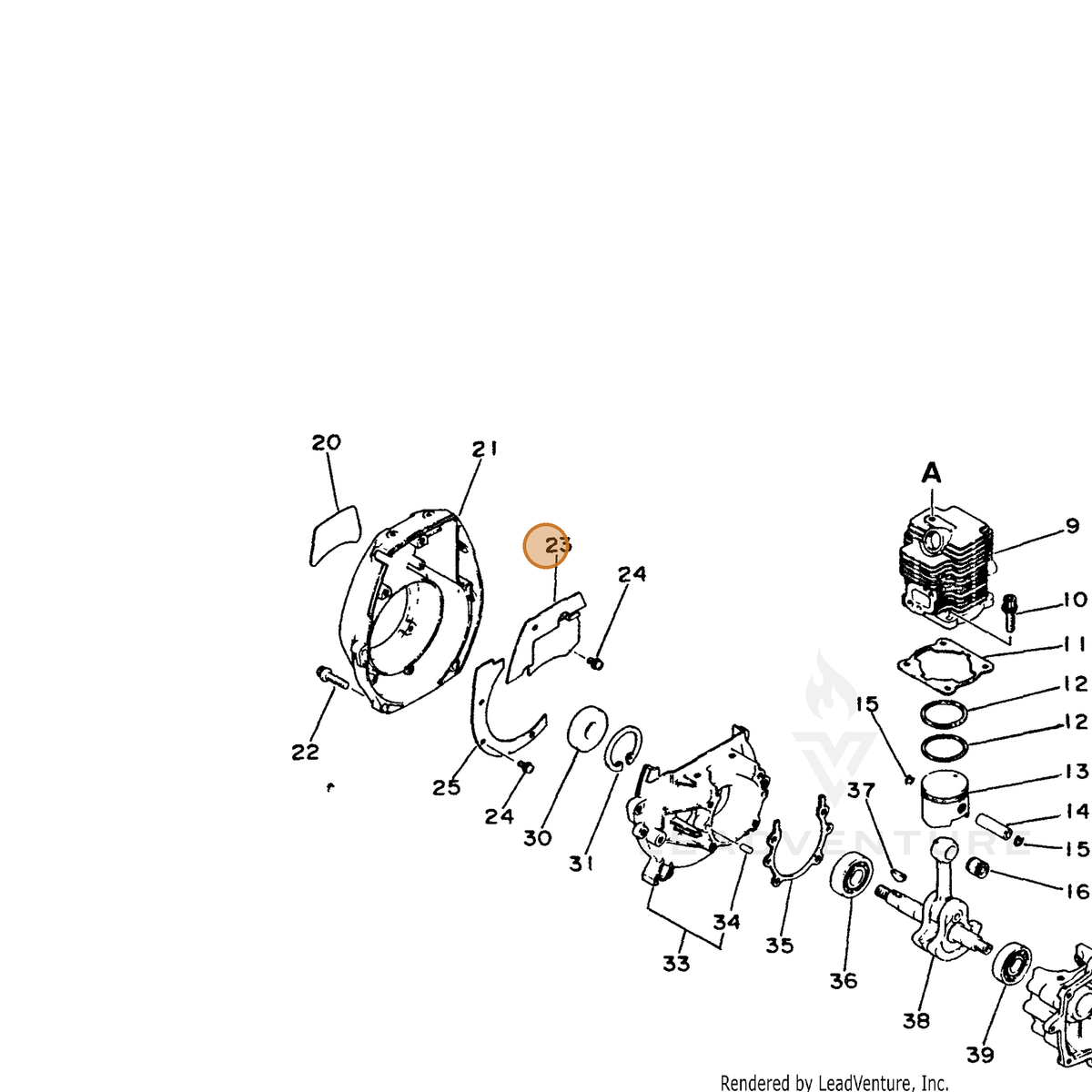 ECHO part 10153440930 — IPL diagram snippet (6x zoom, amber highlight)