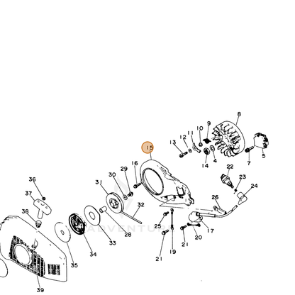 ECHO part 10153518430 — IPL diagram snippet (6x zoom, amber highlight)