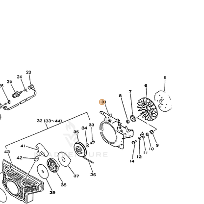 ECHO part 10153532431 — IPL diagram snippet (6x zoom, amber highlight)