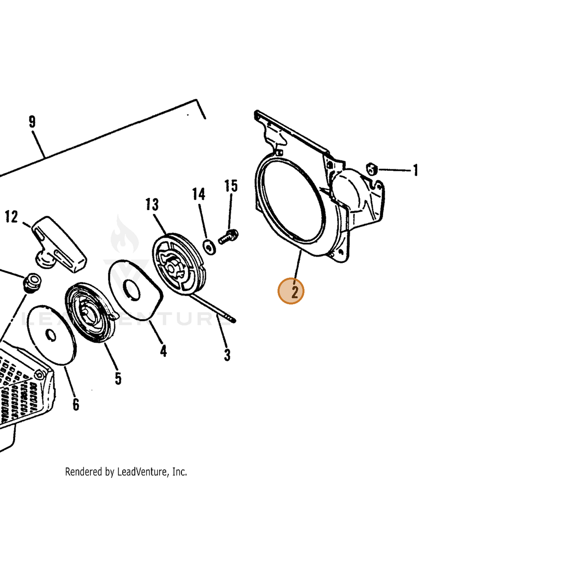 ECHO part 10153537630 — IPL diagram snippet (6x zoom, amber highlight)