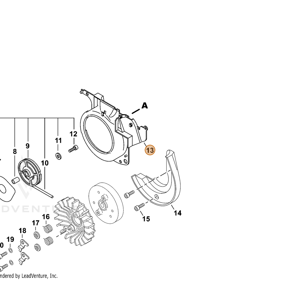 ECHO part 10153538830 — IPL diagram snippet (6x zoom, amber highlight)