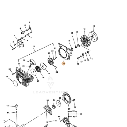 ECHO part 10153539830 — IPL diagram snippet (6x zoom, amber highlight)