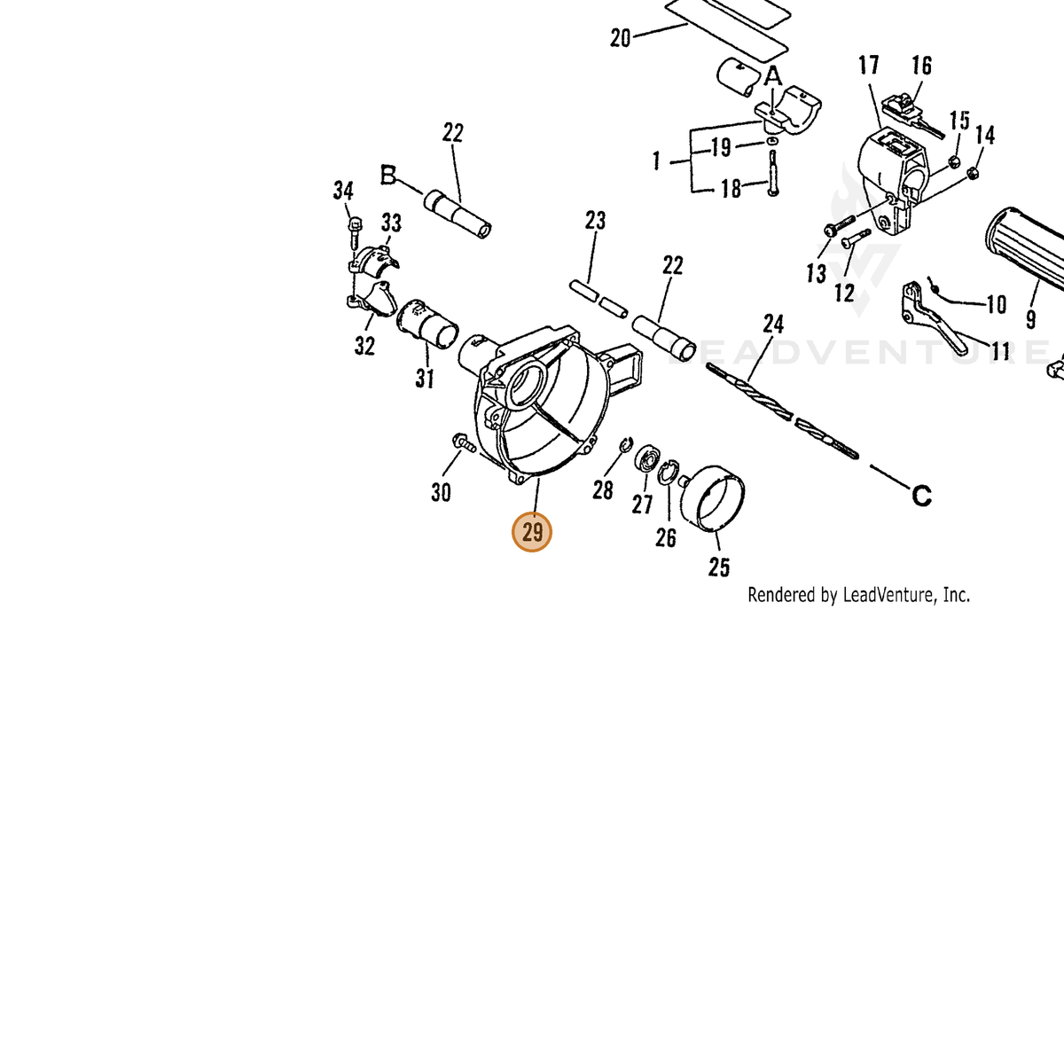 ECHO part 10153548930 — IPL diagram snippet (6x zoom, amber highlight)