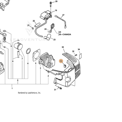 ECHO part 10153807420 — IPL diagram snippet (6x zoom, amber highlight)