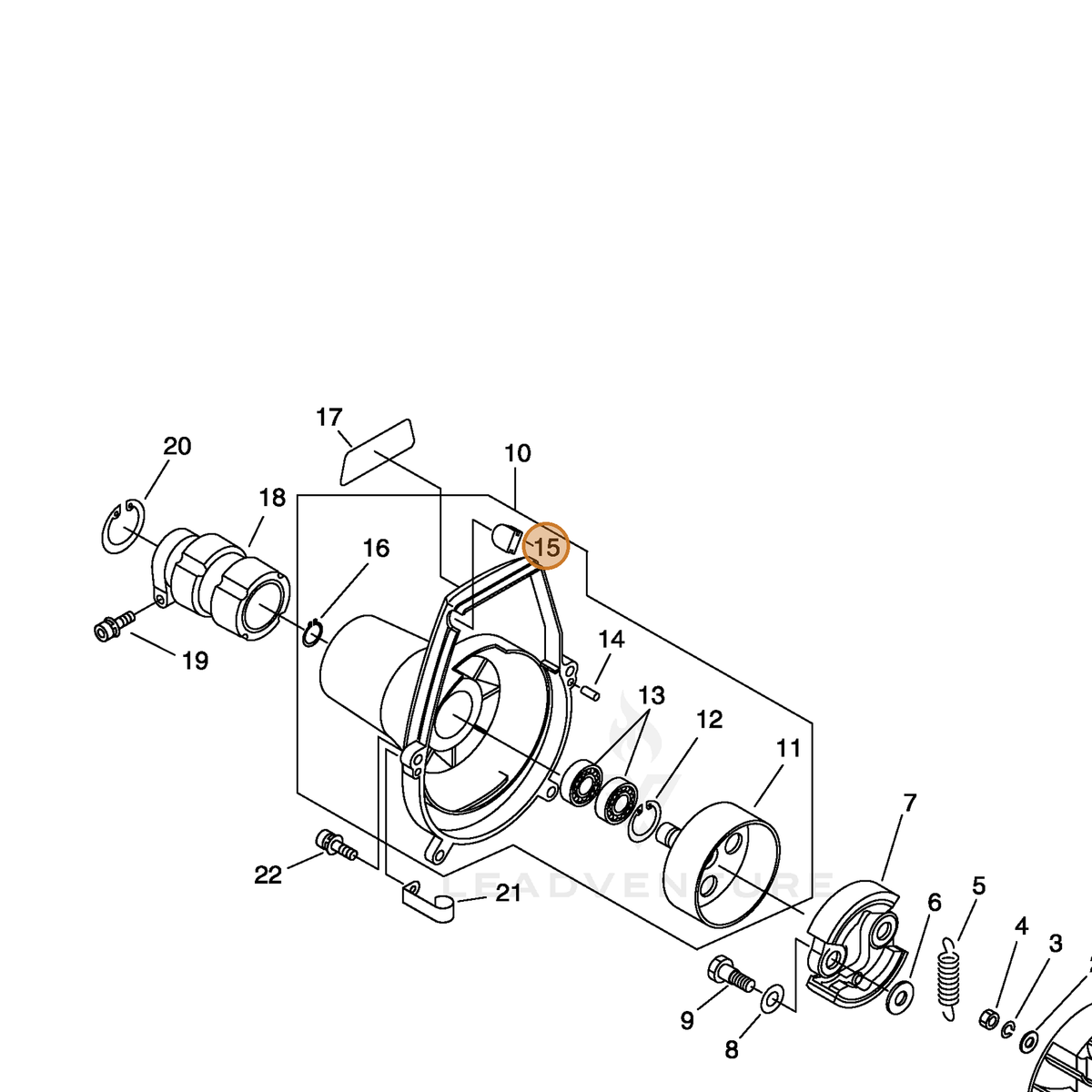ECHO part 10153828230 — IPL diagram snippet (6x zoom, amber highlight)