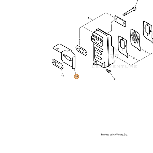ECHO part 10157608260 — IPL diagram snippet (6x zoom, amber highlight)