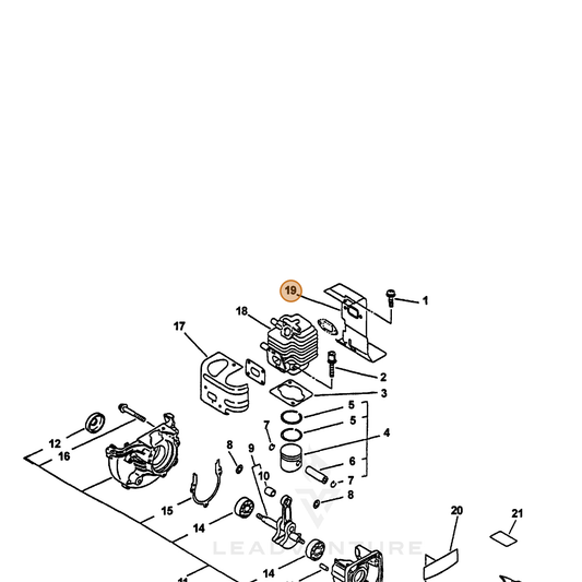 ECHO part 10157609560 — IPL diagram snippet (6x zoom, amber highlight)