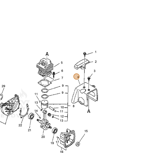 ECHO part 10157647530 — IPL diagram snippet (6x zoom, amber highlight)