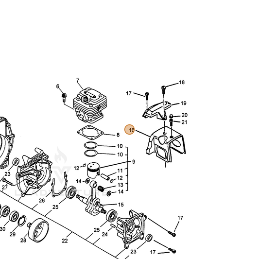 ECHO part 10157655730 — IPL diagram snippet (6x zoom, amber highlight)