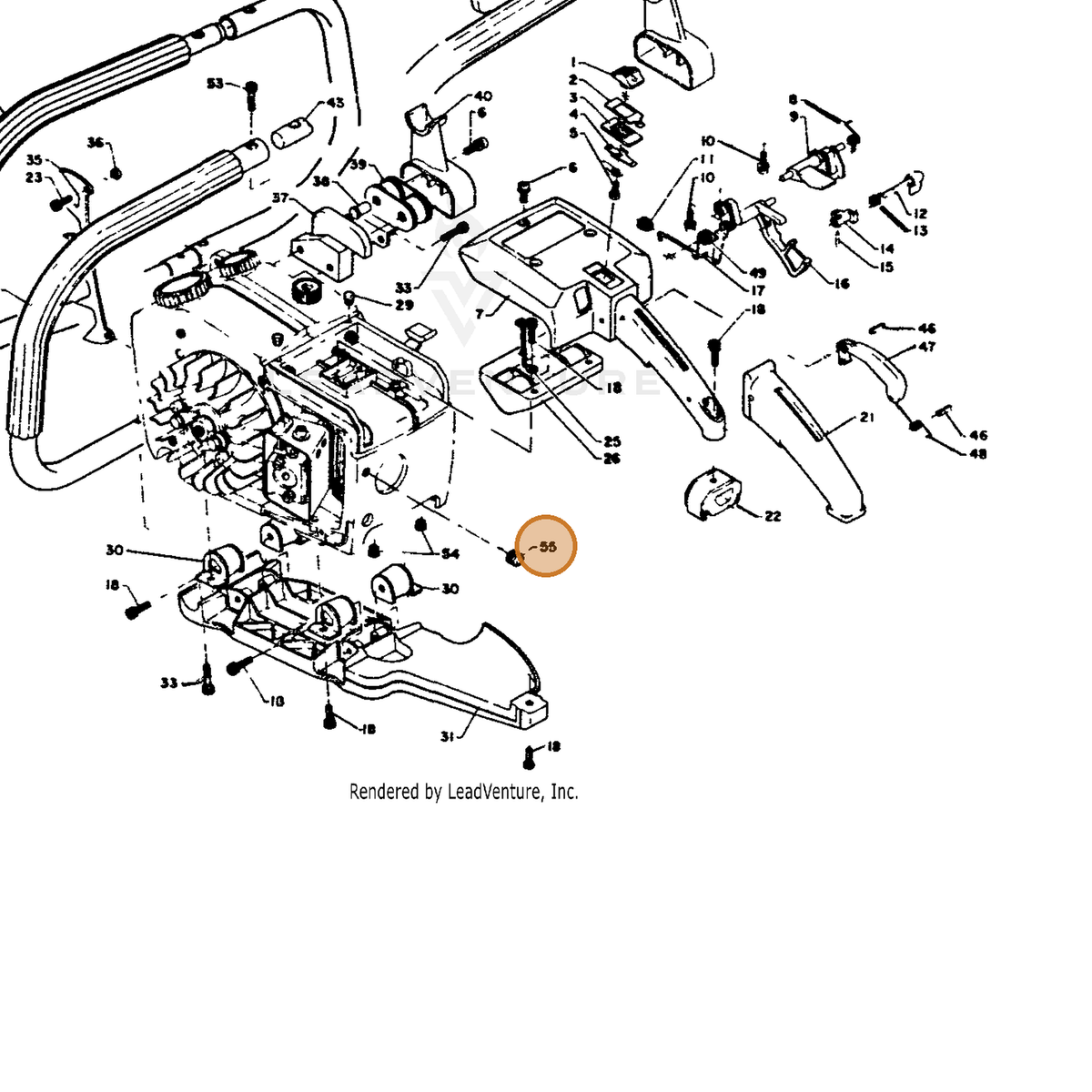 ECHO part 10157812430 — IPL diagram snippet (6x zoom, amber highlight)
