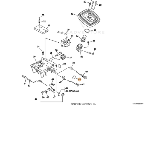 ECHO part 10157838431 — IPL diagram snippet (6x zoom, amber highlight)