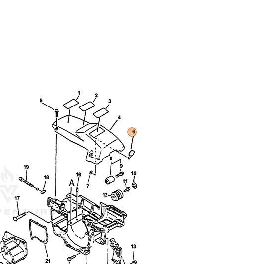 ECHO part 10157938330 — IPL diagram snippet (6x zoom, amber highlight)