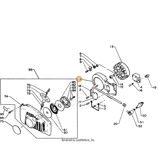 ECHO part 10158514530 — IPL diagram snippet (6x zoom, amber highlight)