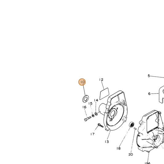 ECHO part 10158629130 — IPL diagram snippet (6x zoom, amber highlight)