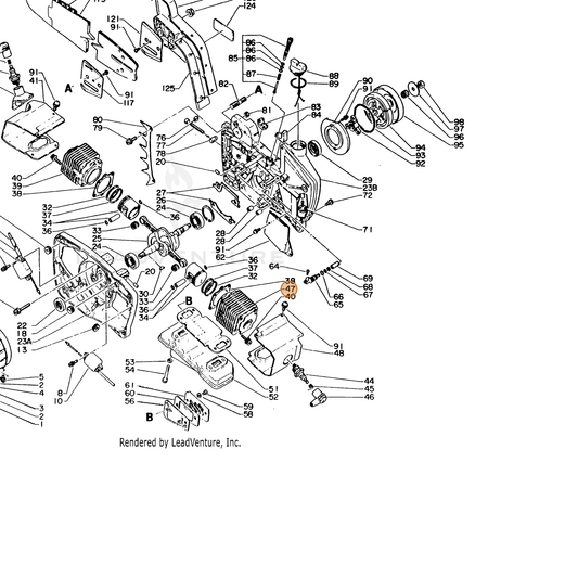 ECHO part 10174316132 — IPL diagram snippet (6x zoom, amber highlight)