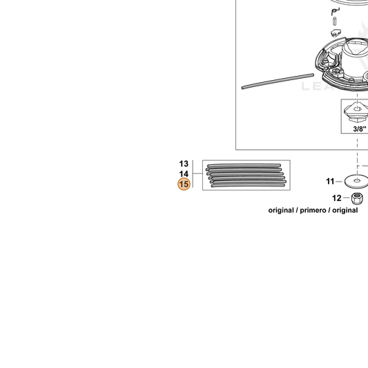 Echo part 102222952 — IPL diagram snippet (6x zoom, amber highlight)