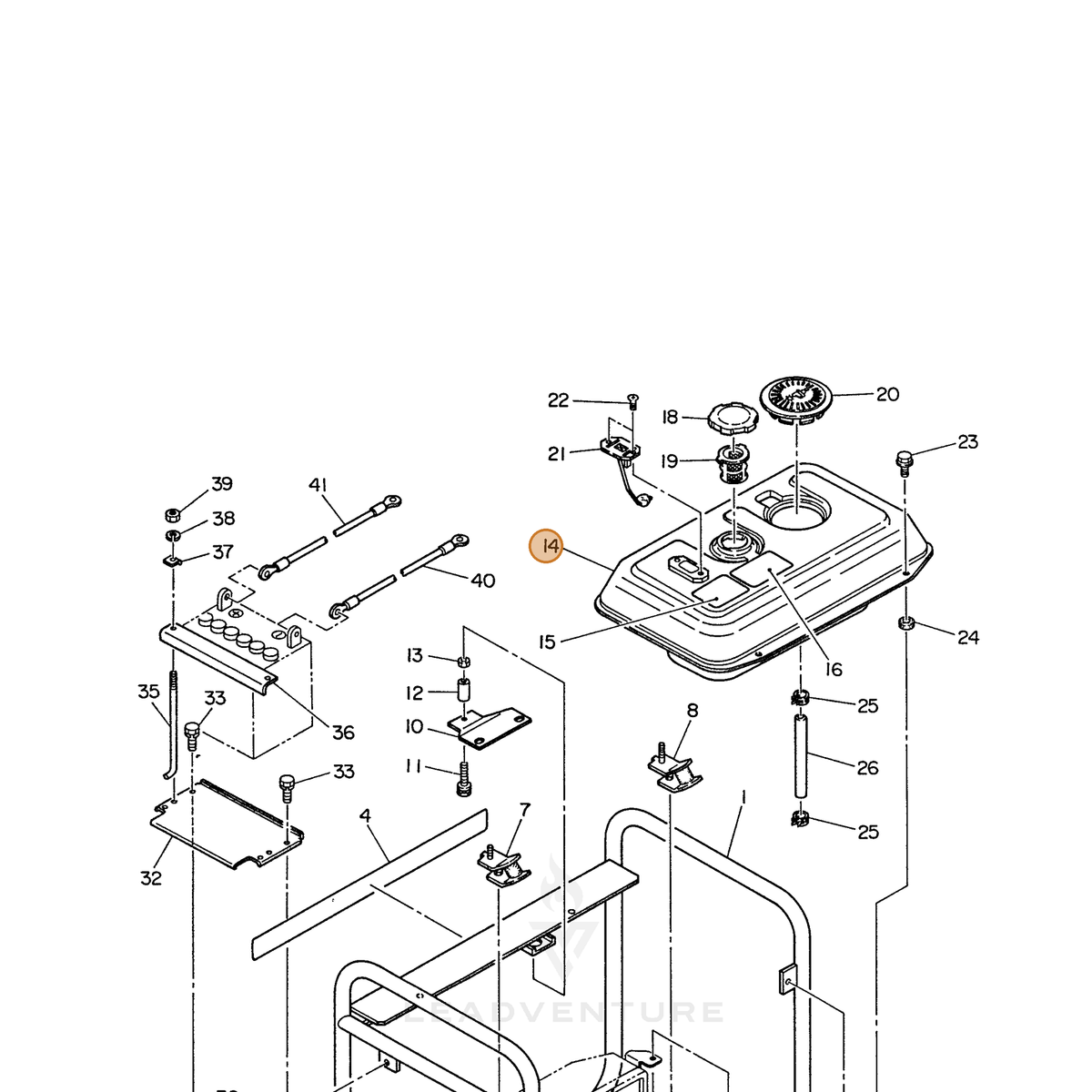 ECHO part 102246900401 — IPL diagram snippet (6x zoom, amber highlight)