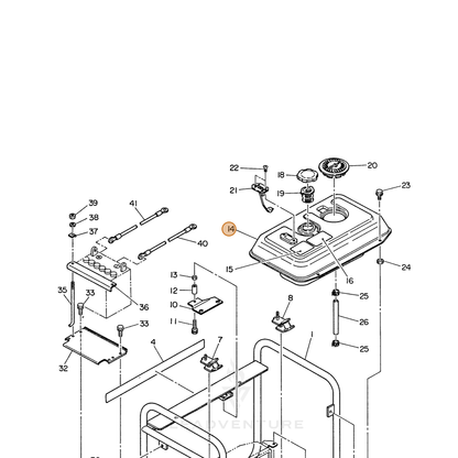 ECHO part 102246900401 — IPL diagram snippet (6x zoom, amber highlight)
