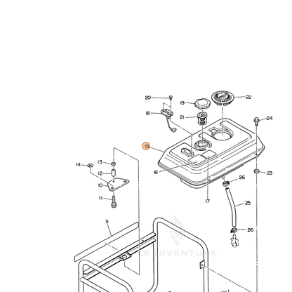 ECHO part 102346900501 — IPL diagram snippet (6x zoom, amber highlight)
