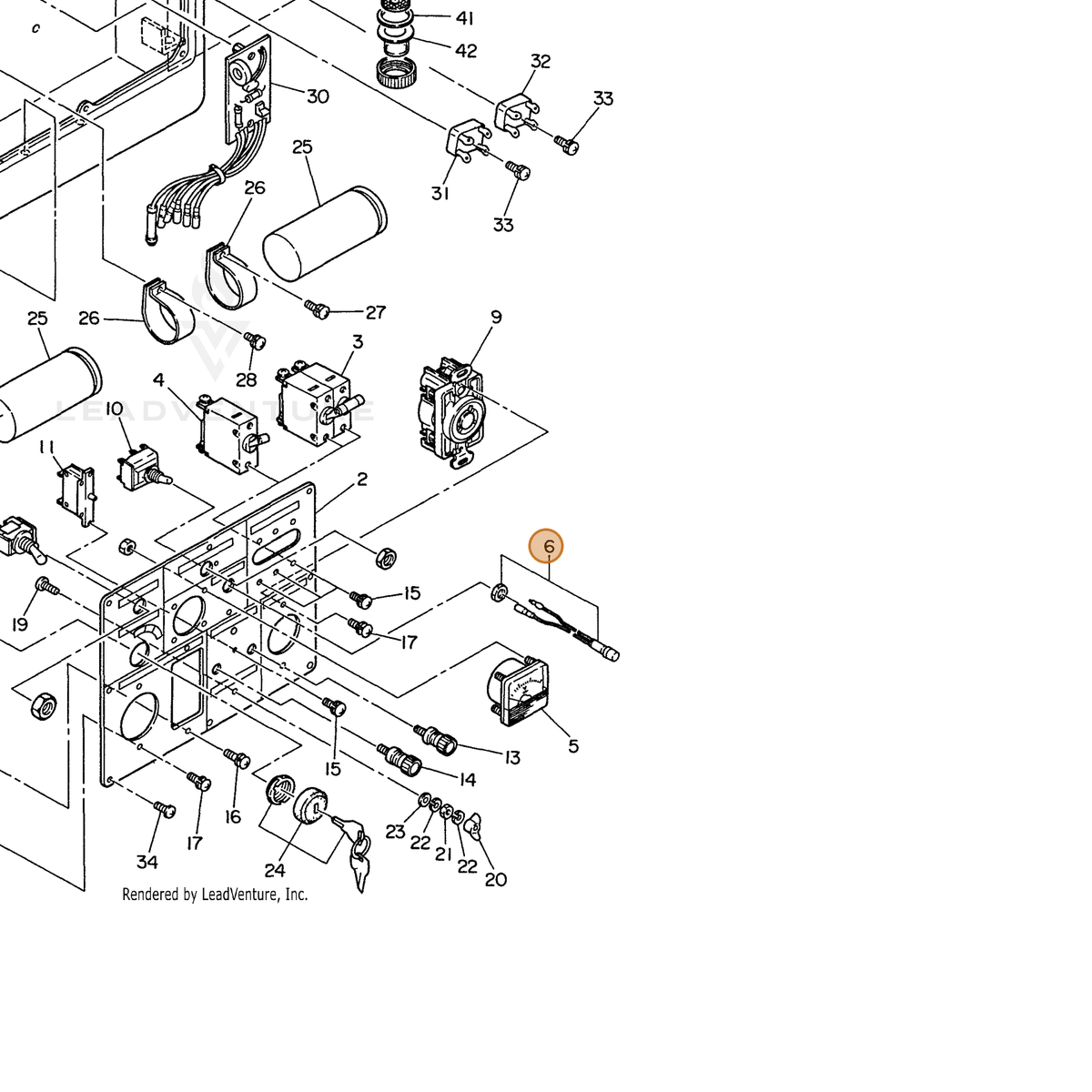 ECHO part 103207517308 — IPL diagram snippet (6x zoom, amber highlight)