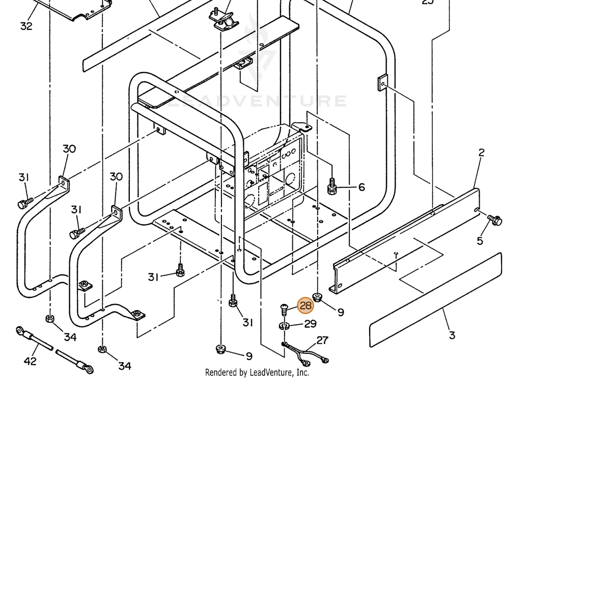 ECHO part 103410050800 — IPL diagram snippet (6x zoom, amber highlight)