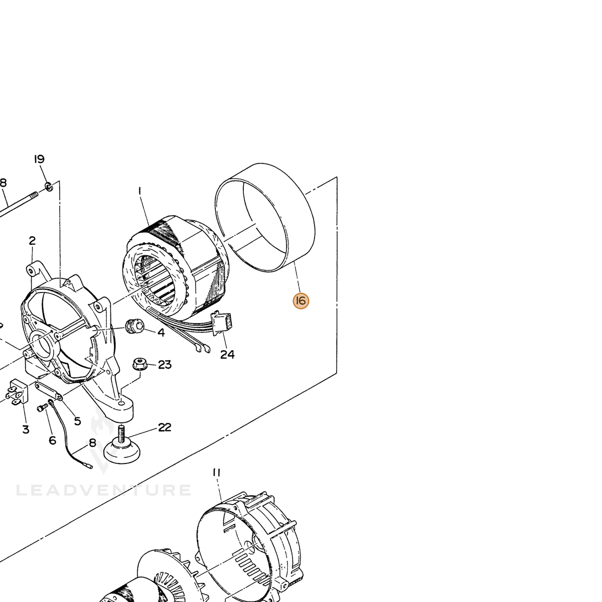 ECHO part 103502105008 — IPL diagram snippet (6x zoom, amber highlight)