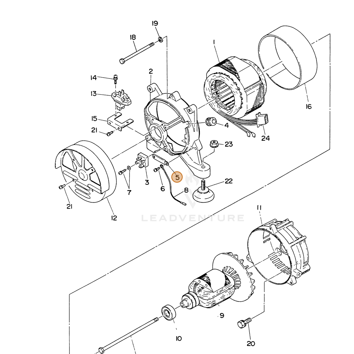 ECHO part 103502105308 — IPL diagram snippet (6x zoom, amber highlight)