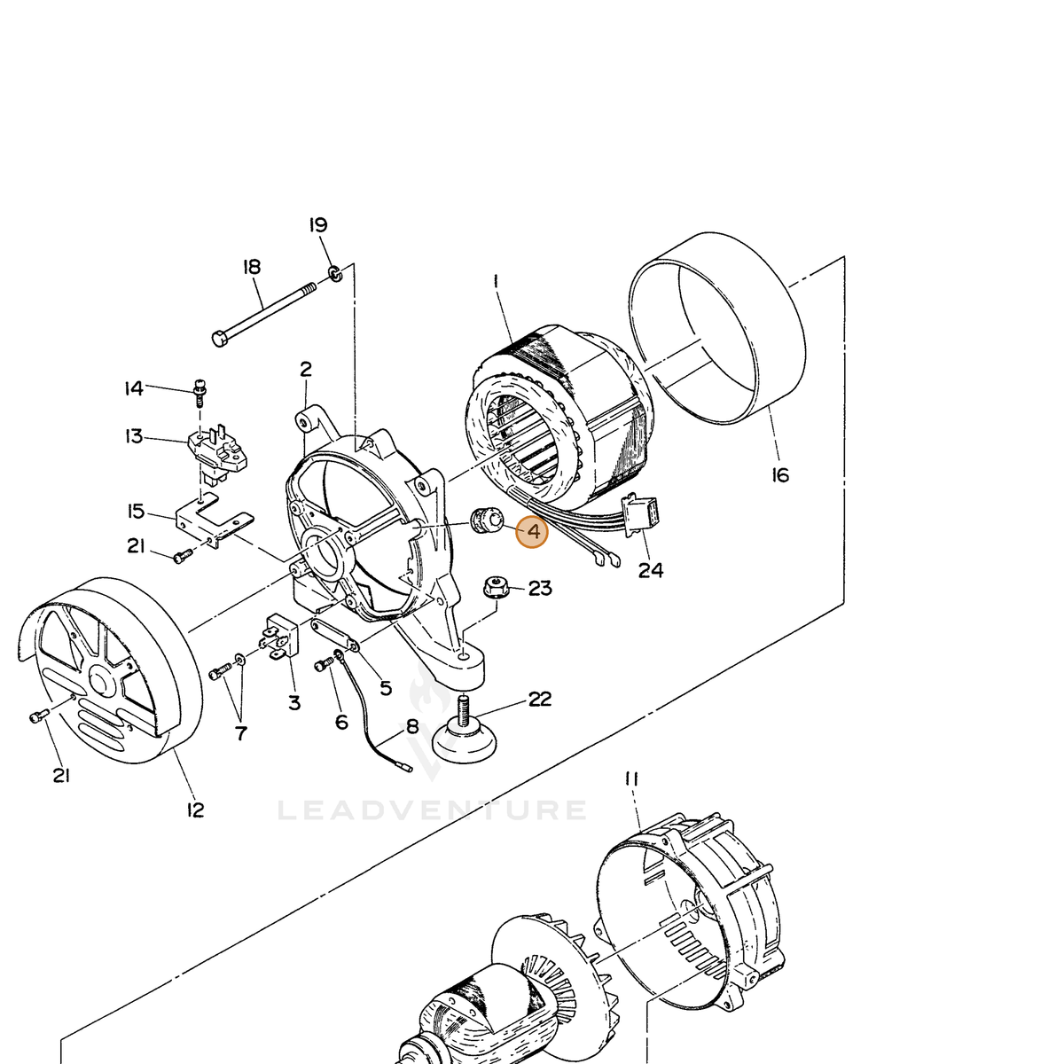 ECHO part 103502105508 — IPL diagram snippet (6x zoom, amber highlight)