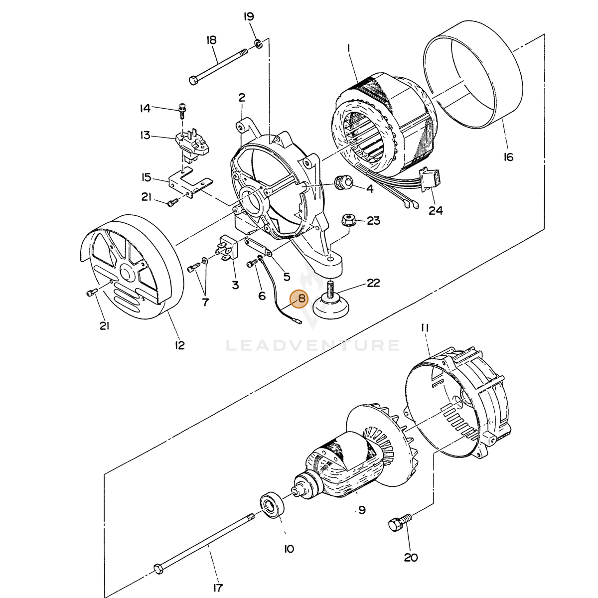 ECHO part 103502600101 — IPL diagram snippet (6x zoom, amber highlight)