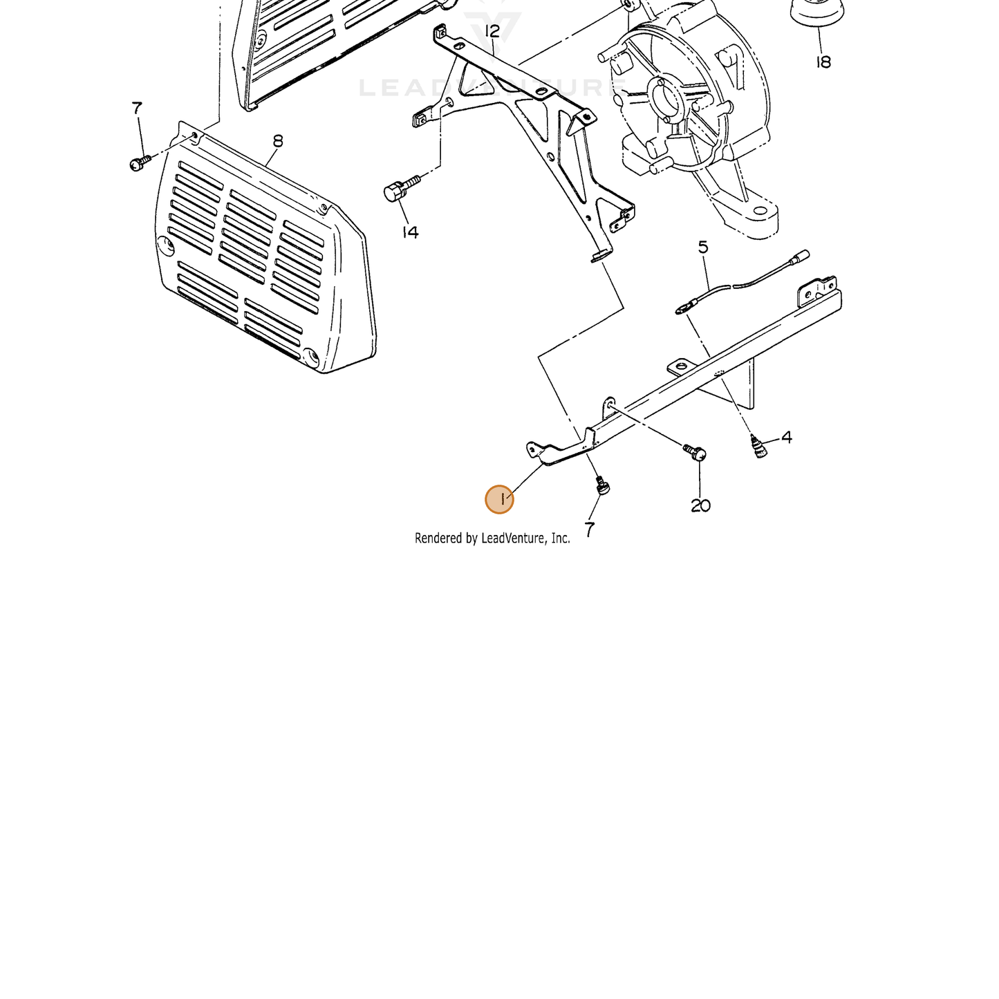 ECHO part 103505010501 — IPL diagram snippet (6x zoom, amber highlight)