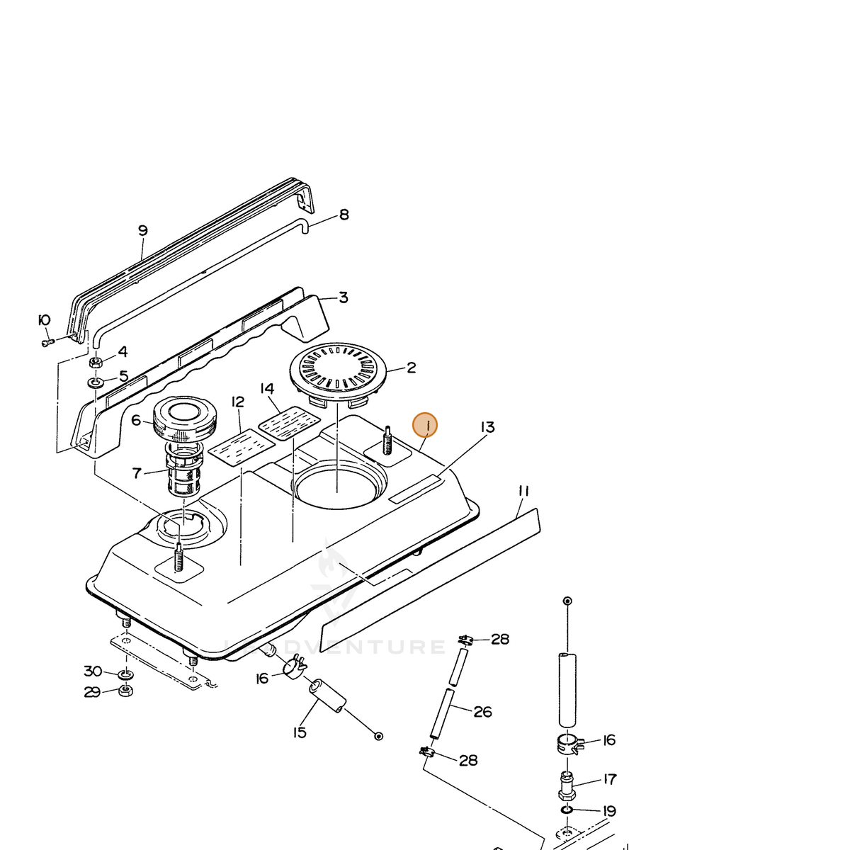 ECHO part 103506010371 — IPL diagram snippet (6x zoom, amber highlight)