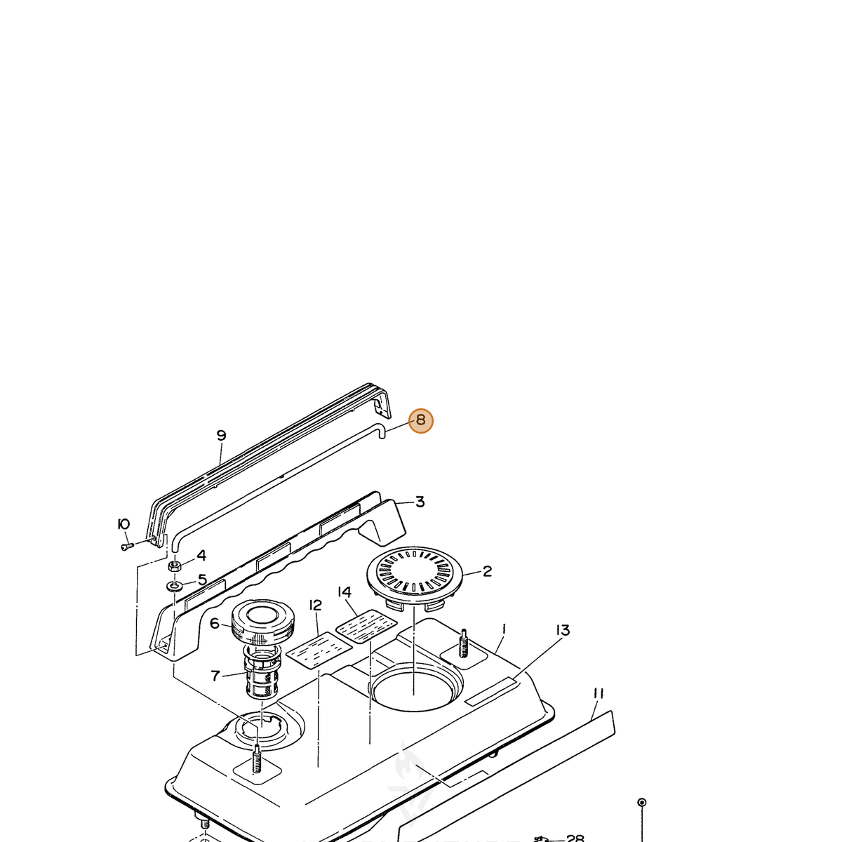ECHO part 103506550103 — IPL diagram snippet (6x zoom, amber highlight)